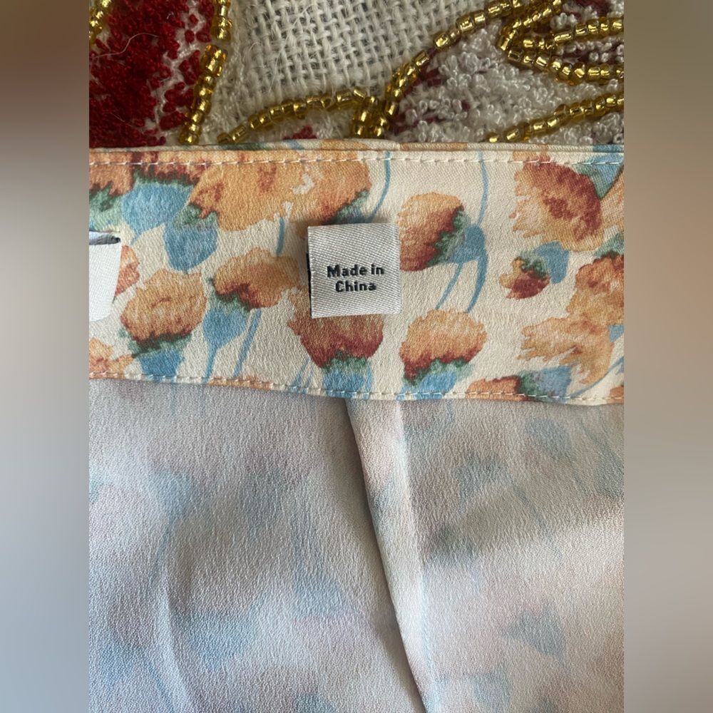 VINCE FLORAL CARNATION ASYMMETRIC CASCADE DRAPE SKIRT FLORAL SATIN SZ 2 RARE - Picture 10 of 16